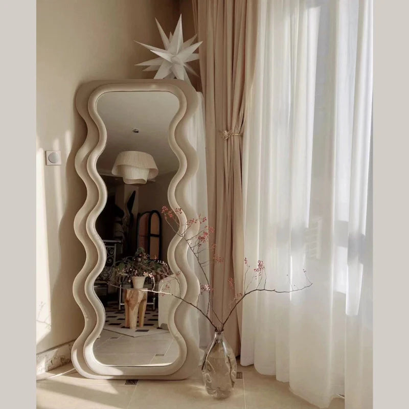 Wooden Wavy Mirror