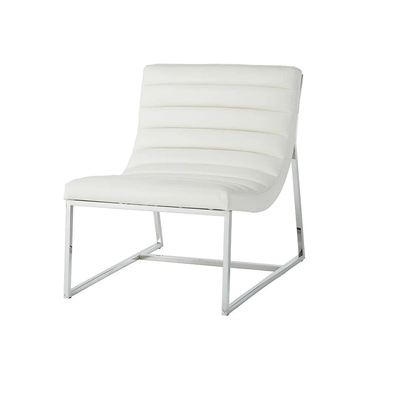 a leather accent chair in a white backround (side view)