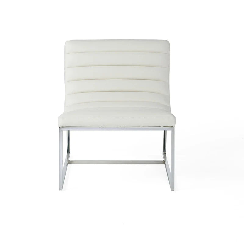 an accent leather chair in a white backround (front view)