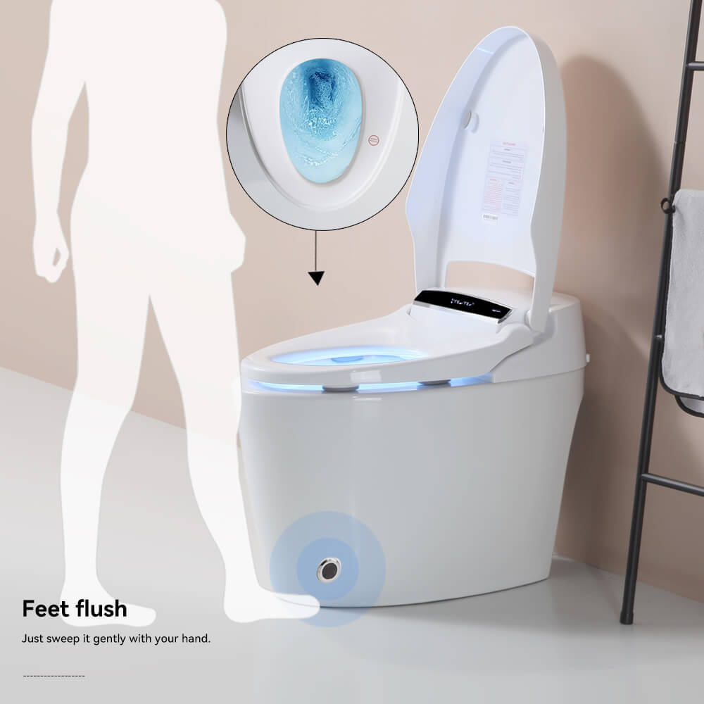 One Piece Automatic Power Flush Toilet with Heated Bidet Seat