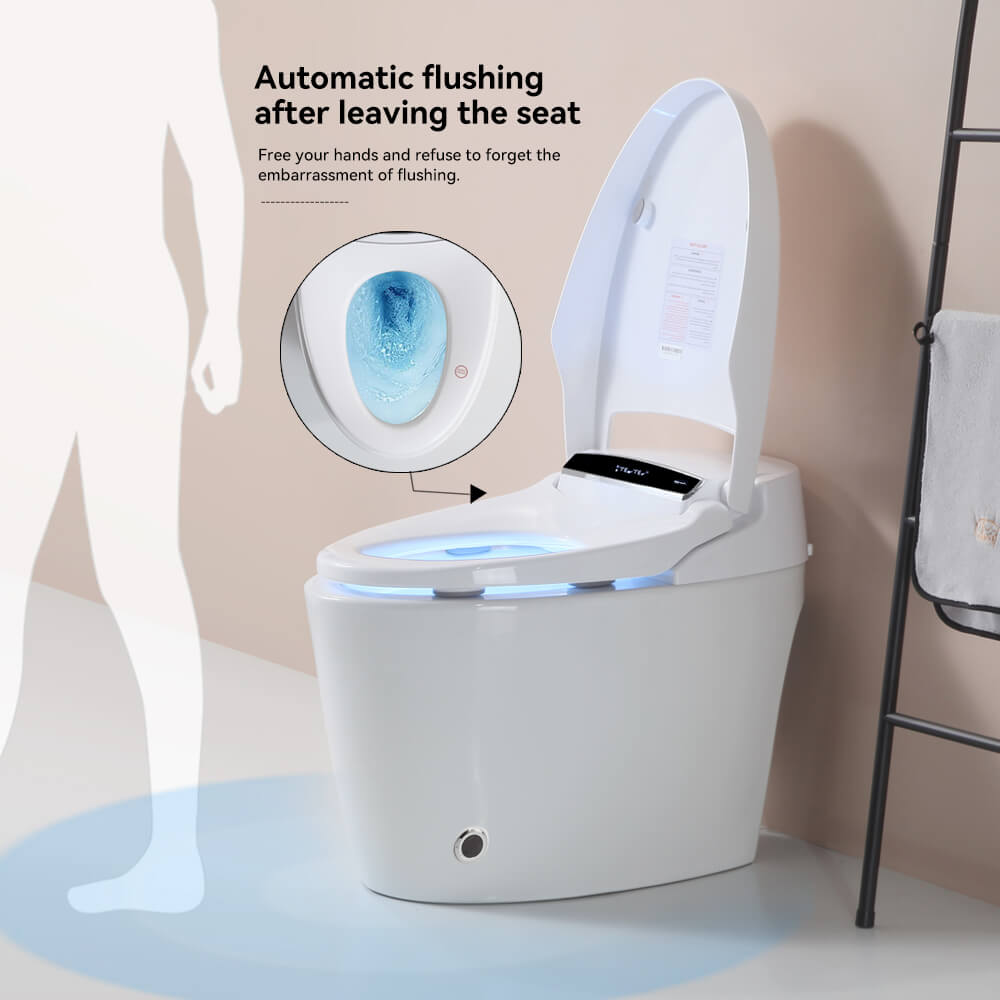 One Piece Automatic Power Flush Toilet with Heated Bidet Seat