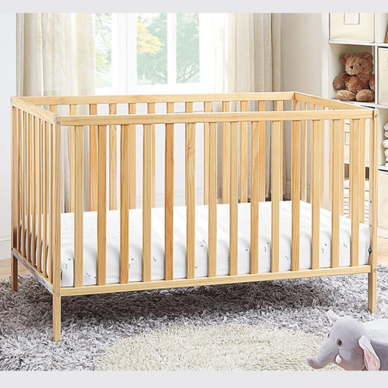 53.5" Natural Palmer Convertible Island Solid Wood Crib - 3-in-1