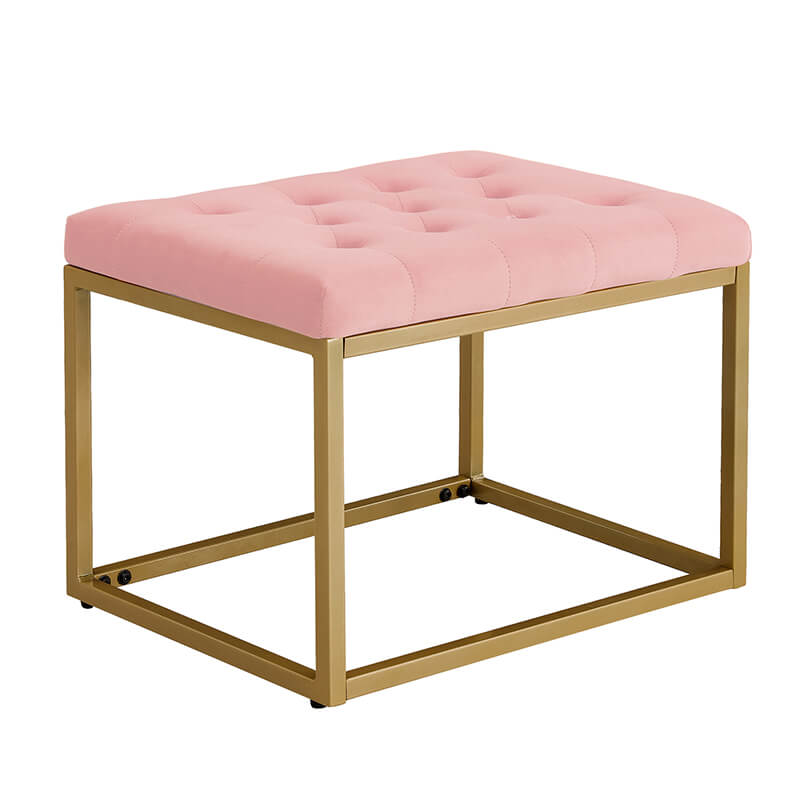 21" Pink Velvet Shoe Vanity Changing Stool