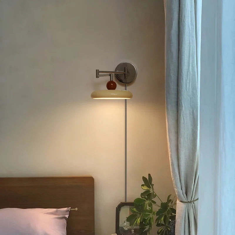 Plug in Wall Light Fixture, installed as a bedside wall mount light