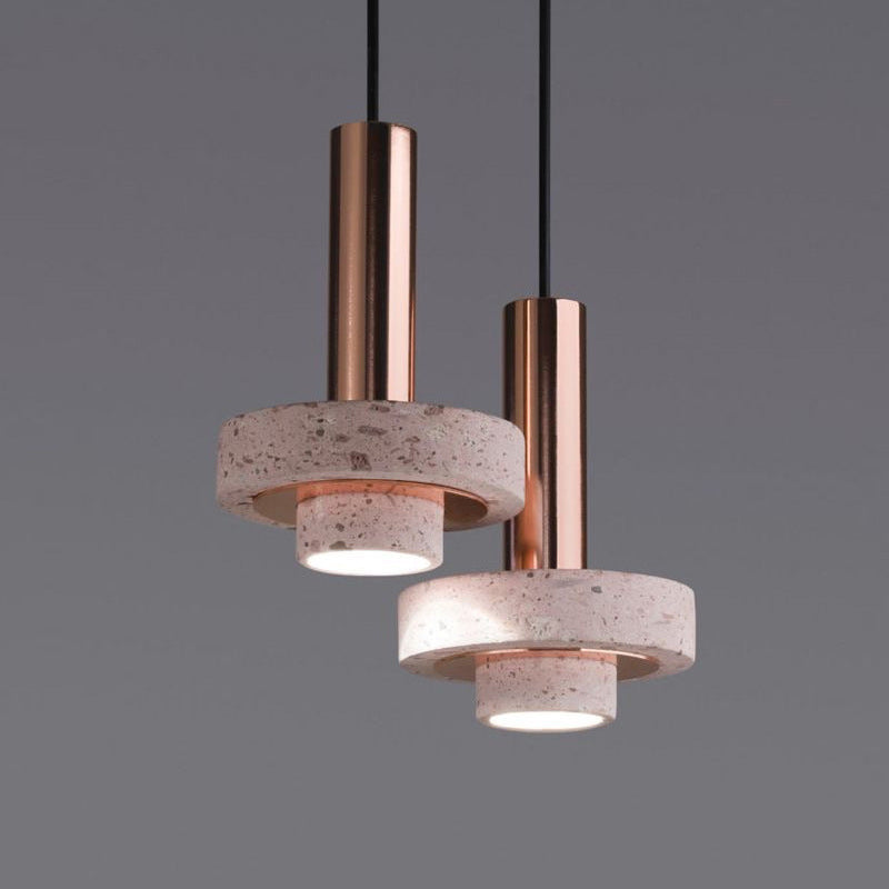 Kitchen pendant light in pair turned on