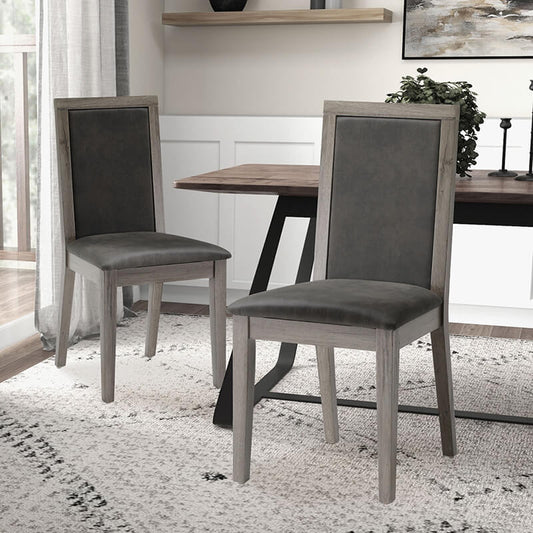 Dining chair set of 2 by a dining table in a living room