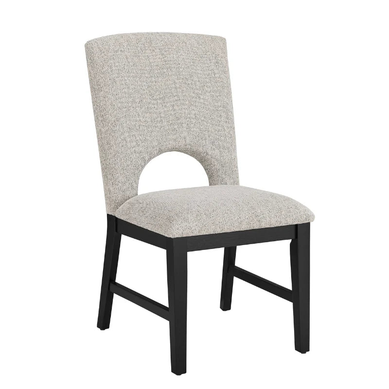 Single upholstered dining chair of round wood dining table set 