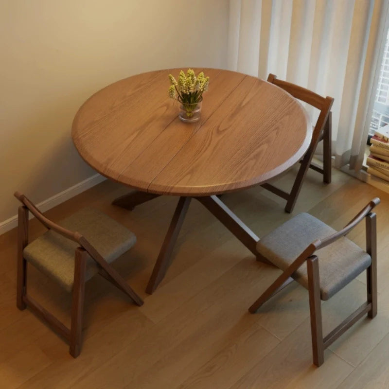 an extendable wooden dining table in a Modern Dining Space 