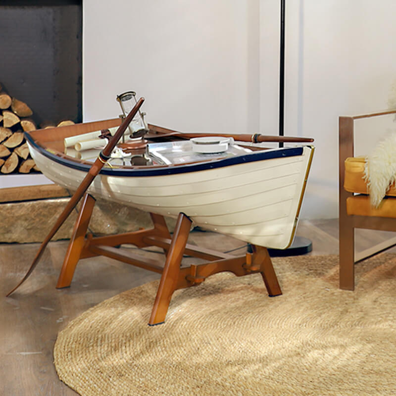 Row Boat Wooden Coffee Table