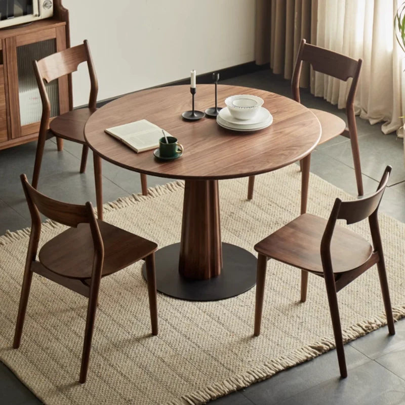 Wood dining chair in a proper dining room setting