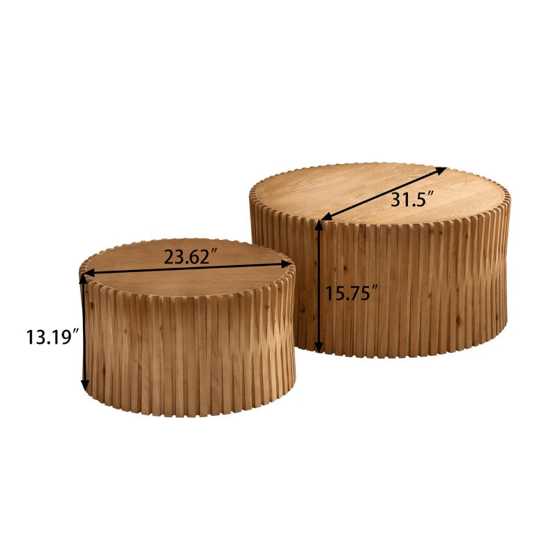 dimensions of a a solid wood round coffee table 