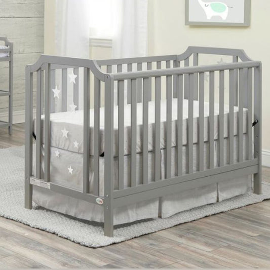 53" Light Gray 3-in-1 Convertible Wood Island Crib