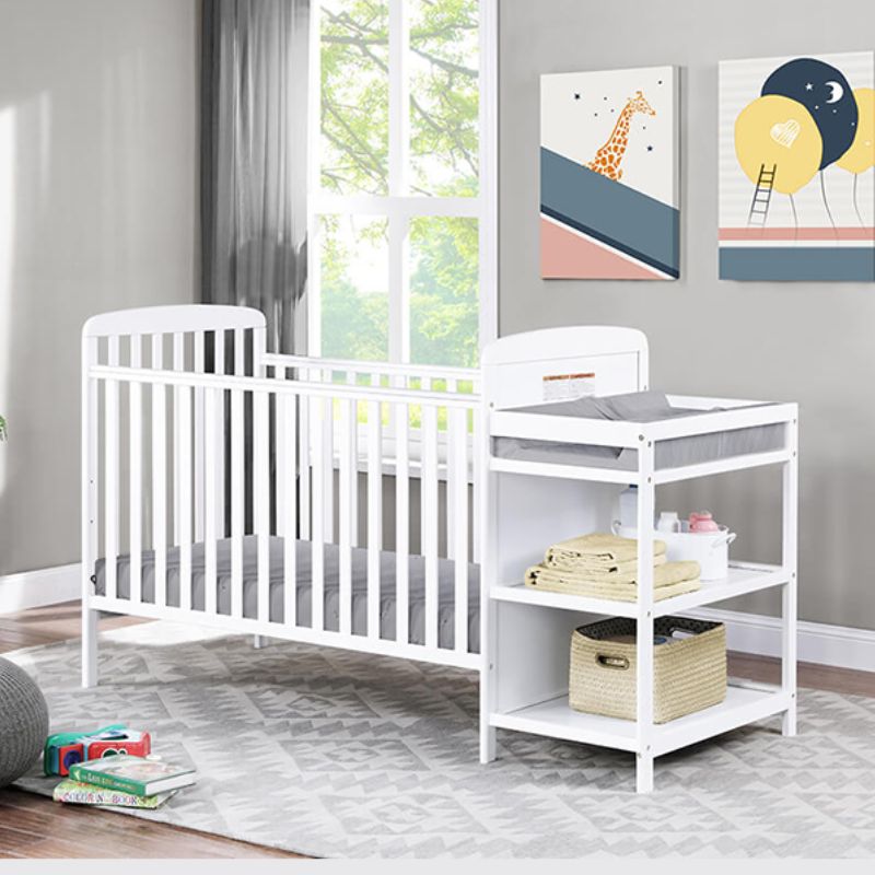 White Ramsey Convertible Solid Wood Crib