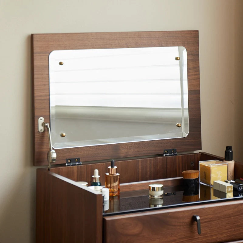 wooden makeup vanity