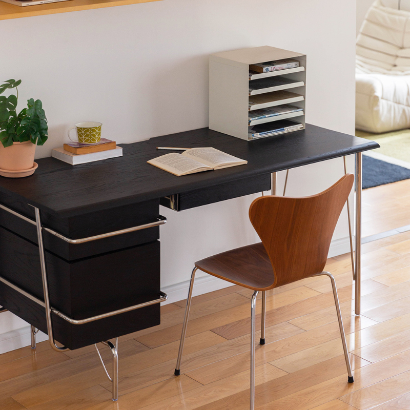 Black wood office desk with drawer on one side and center (Style 1 and 2)
