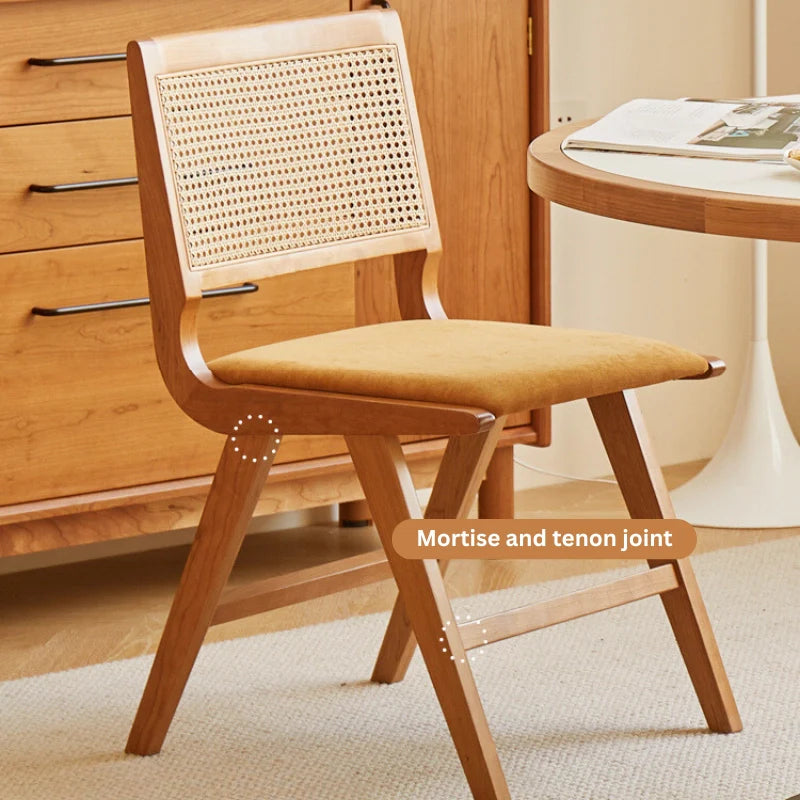 A Rattan Dining Chair with Cushion in a Living Space