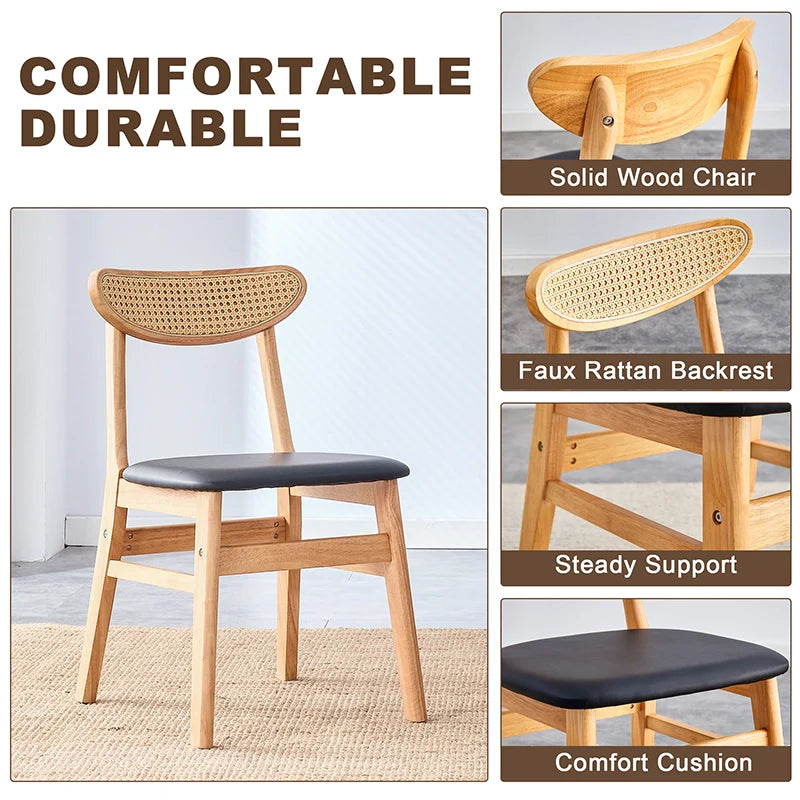 Solid wood dining chair features in a 5 in 1 image