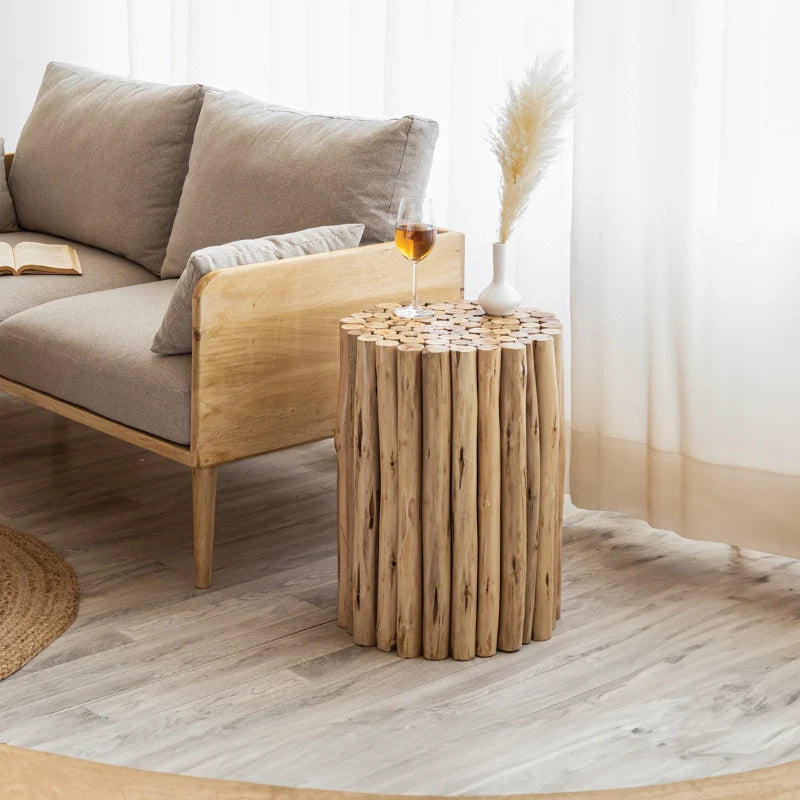 Wood Side Table in Natural Wood Color in complementing a beautiful interior