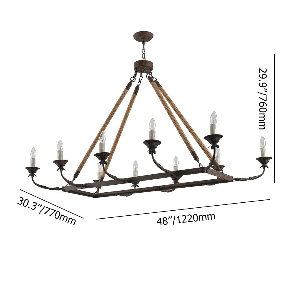 dimensions of a rectangular dining room chandelier