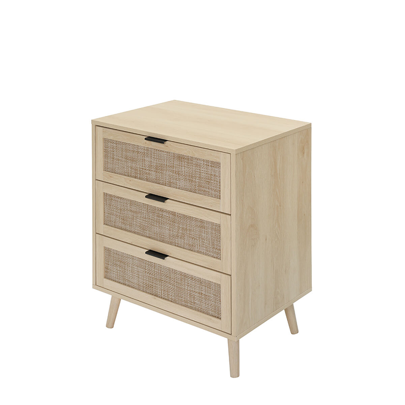 23.6" Natural Particle Board 3-Drawer Cabinet