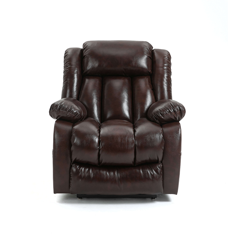 Brown Leather Power Lift Recliner Chair 