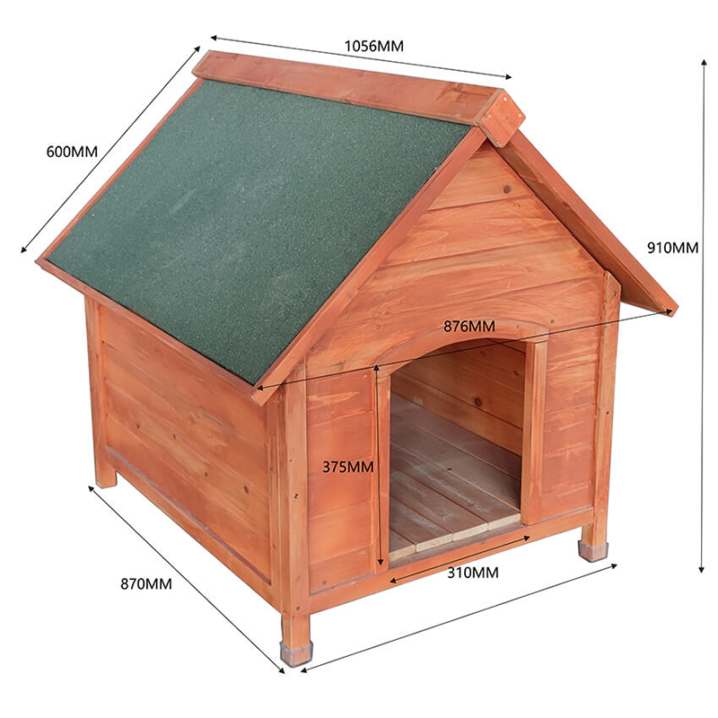 Golden Wooden Outdoor Dog Pet House