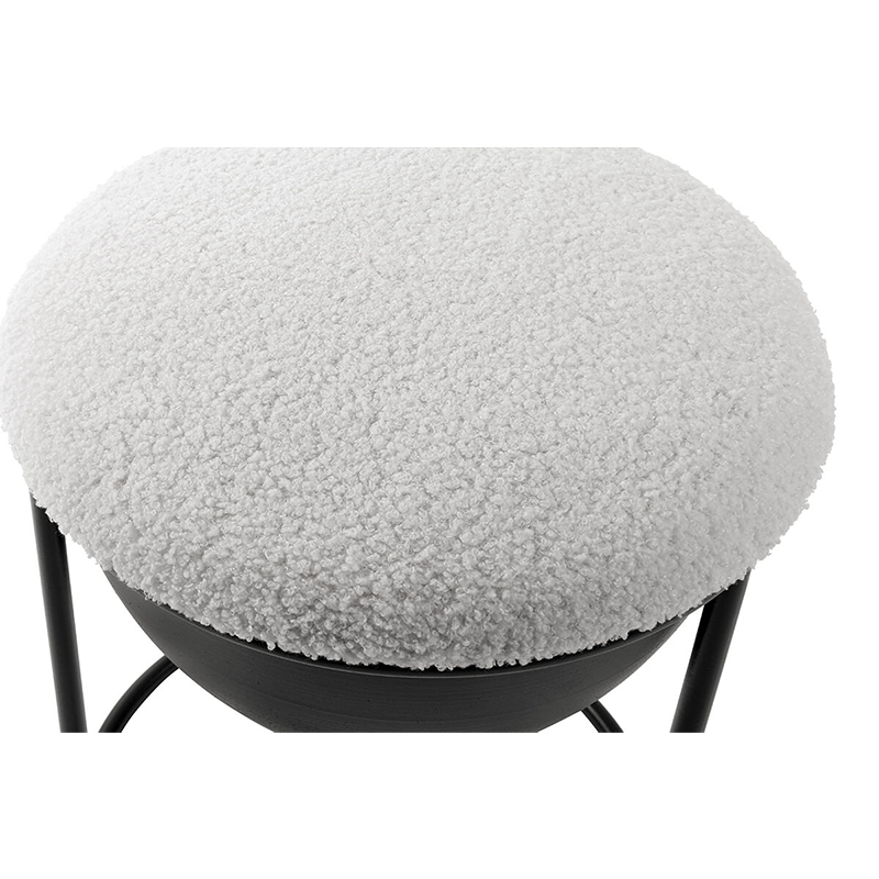 13.6" Modern Cream White Storage Footstool