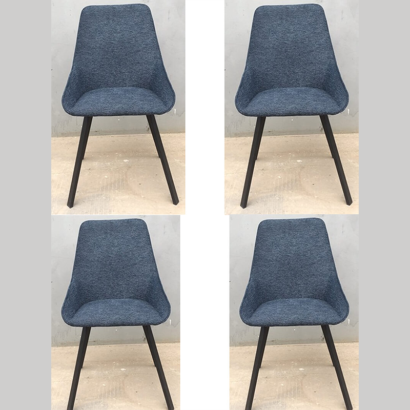 Blue Upholstered Cushion Seat Dining Chairs