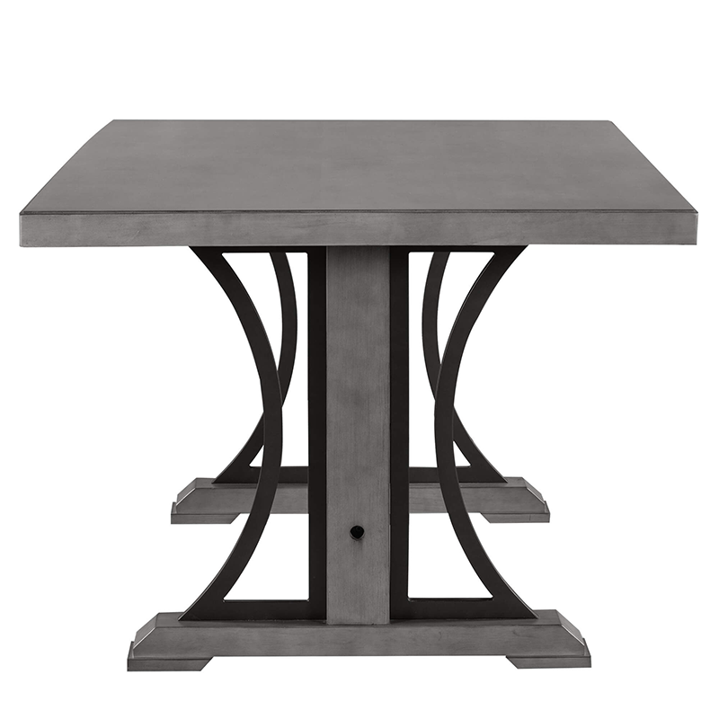  Retro Style Gray Dining Table Set