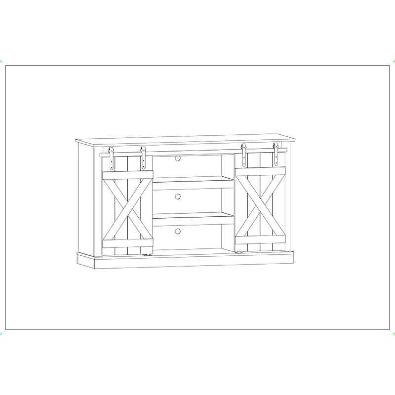 White Sliding Barn Door TV Stand