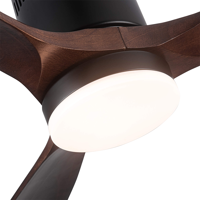 Wooden Blade Semi Flush Ceiling Fan