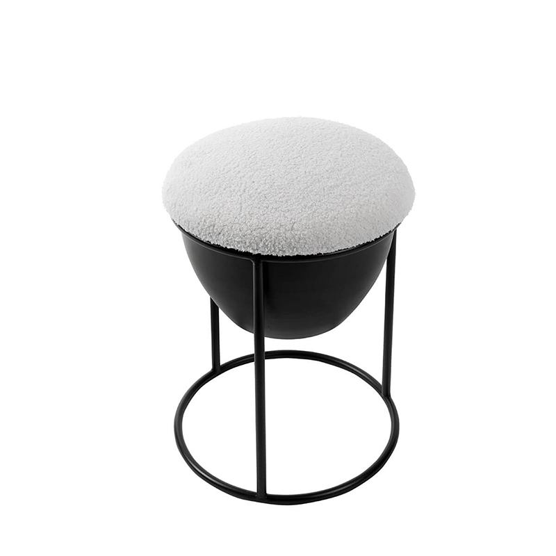 13.6" Modern Cream White Storage Footstool