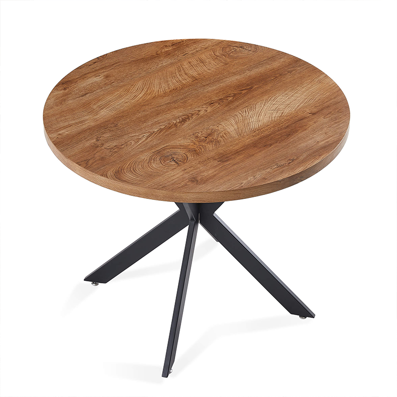 37.4" Round Minimalist Walnut Dining Table