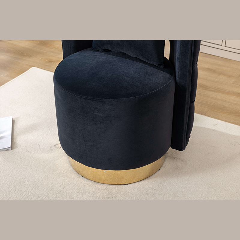 Curved Tufted Back Accent Vanity Stool