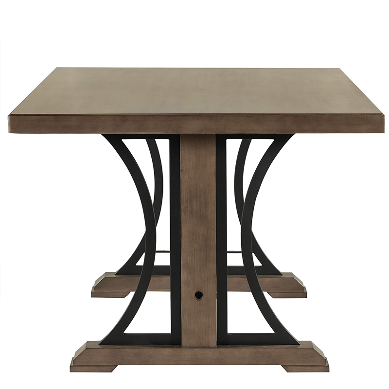 Natural Walnut Wood Rectangular Dining Table