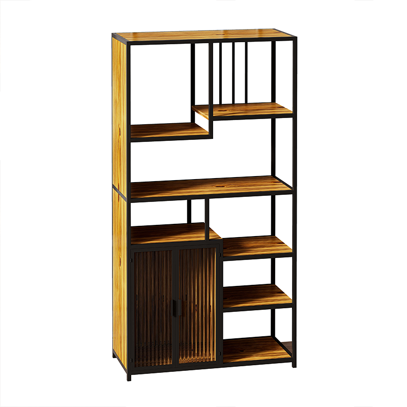 Multipurpose Metal & Wood Storage Bookshelf 