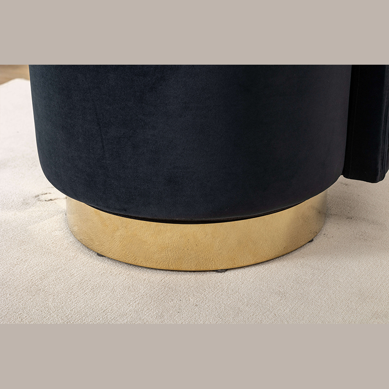 Curved Tufted Back Accent Vanity Stool