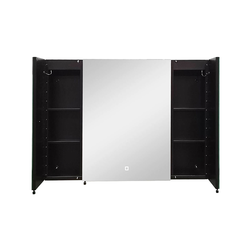 Black Aluminum Medicine Cabinet LED Mirror