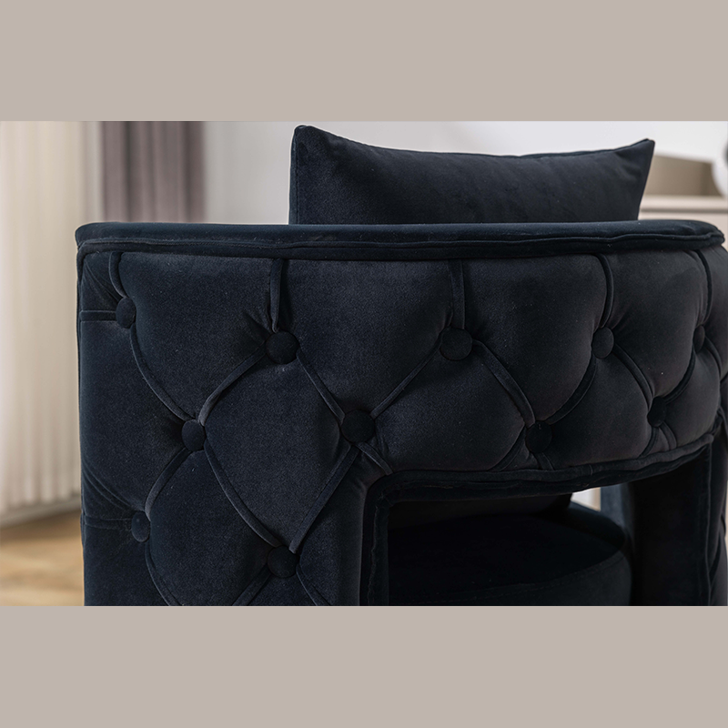 Curved Tufted Back Accent Vanity Stool