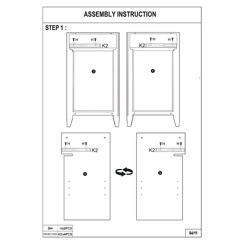 White & Black Sideboard Buffet Storage Cabinet