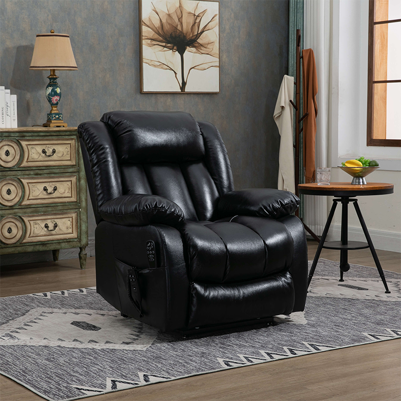 Genuine Leather Power Lift Recliner Chair