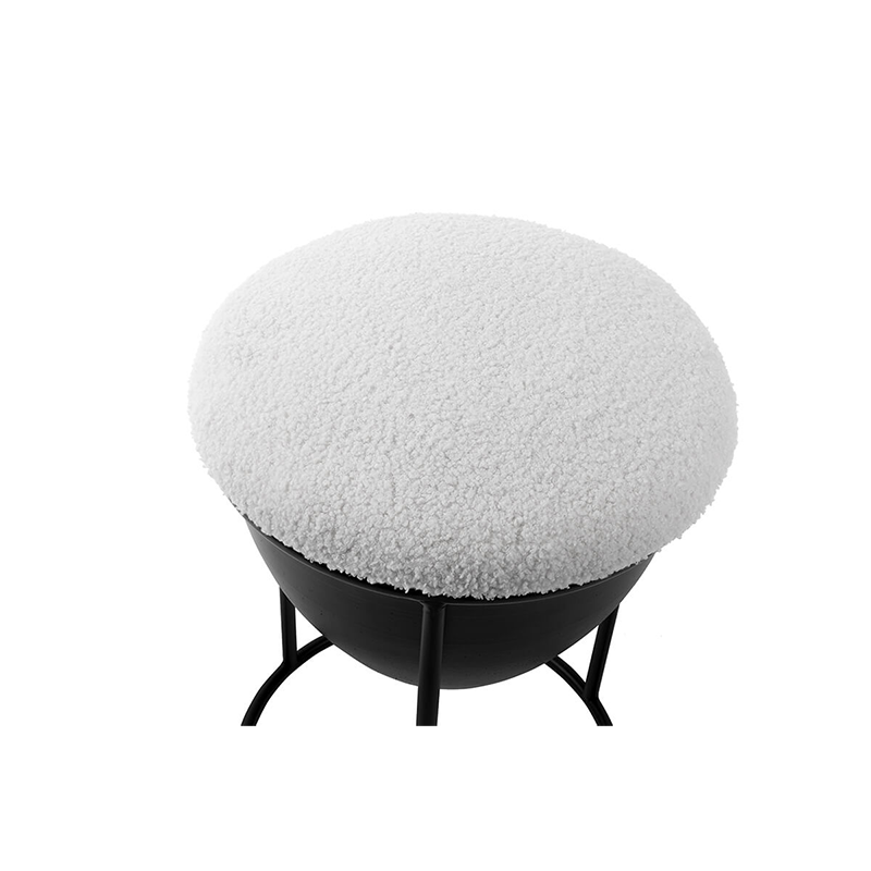 13.6" Modern Cream White Storage Footstool