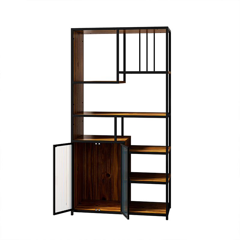 Multipurpose Metal & Wood Storage Bookshelf 