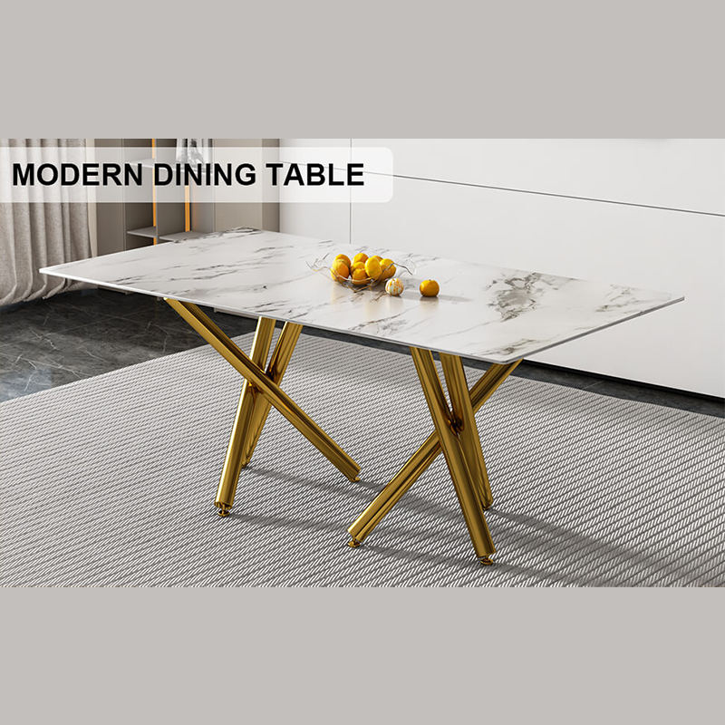 70.9" Modern White Rectangular Dining Table