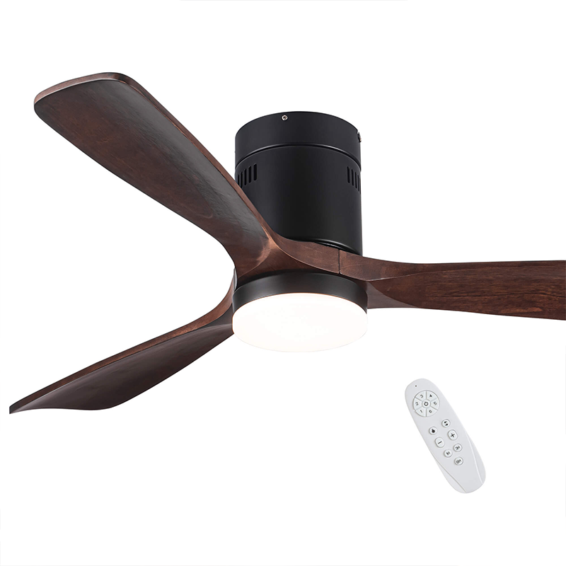 Wooden Blade Semi Flush Ceiling Fan