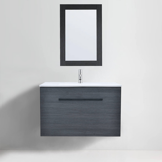 Black Wall-Mounted Bathroom Vanity Cabinet Set