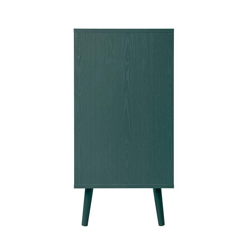 Dark Green Particle Board 3-Drawer Cabinet 