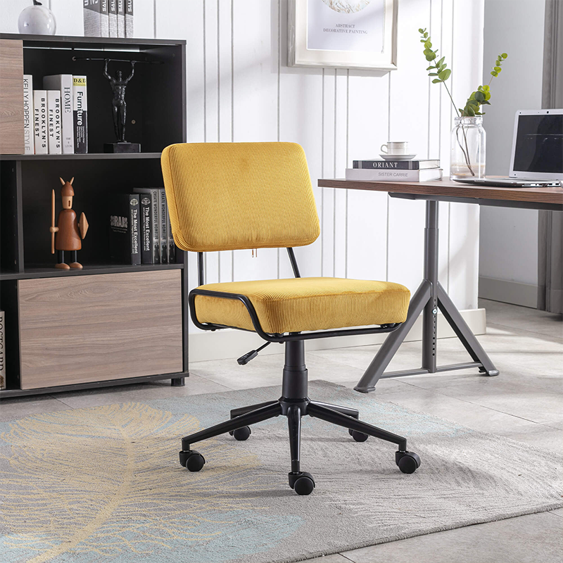 Adjustable Height Yellow Swivel Rolling Chair