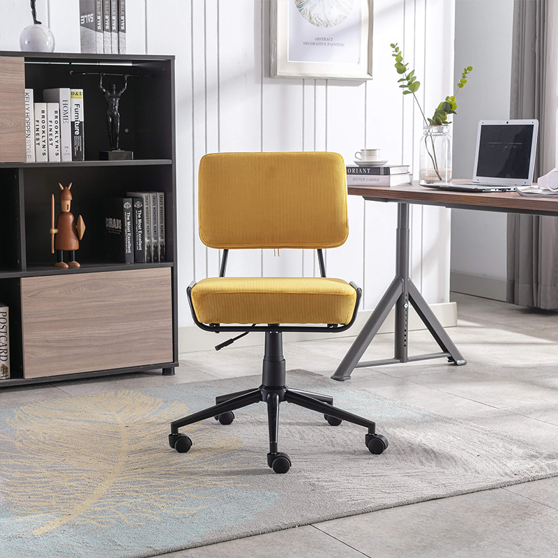 Adjustable Height Yellow Swivel Rolling Chair