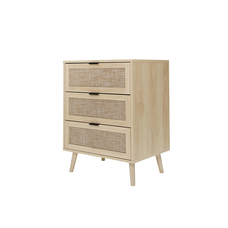 23.6" Natural Particle Board 3-Drawer Cabinet